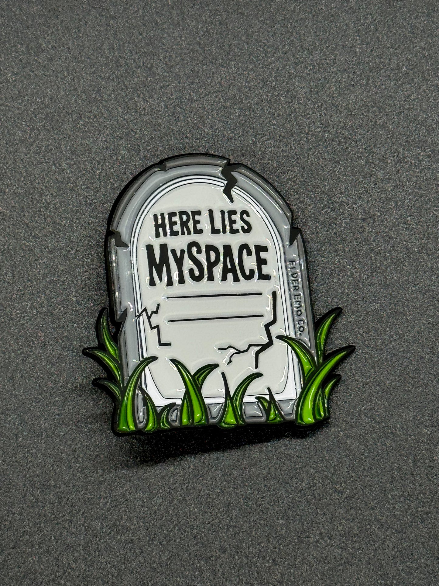 Here Lies Myspace Enamel Pin