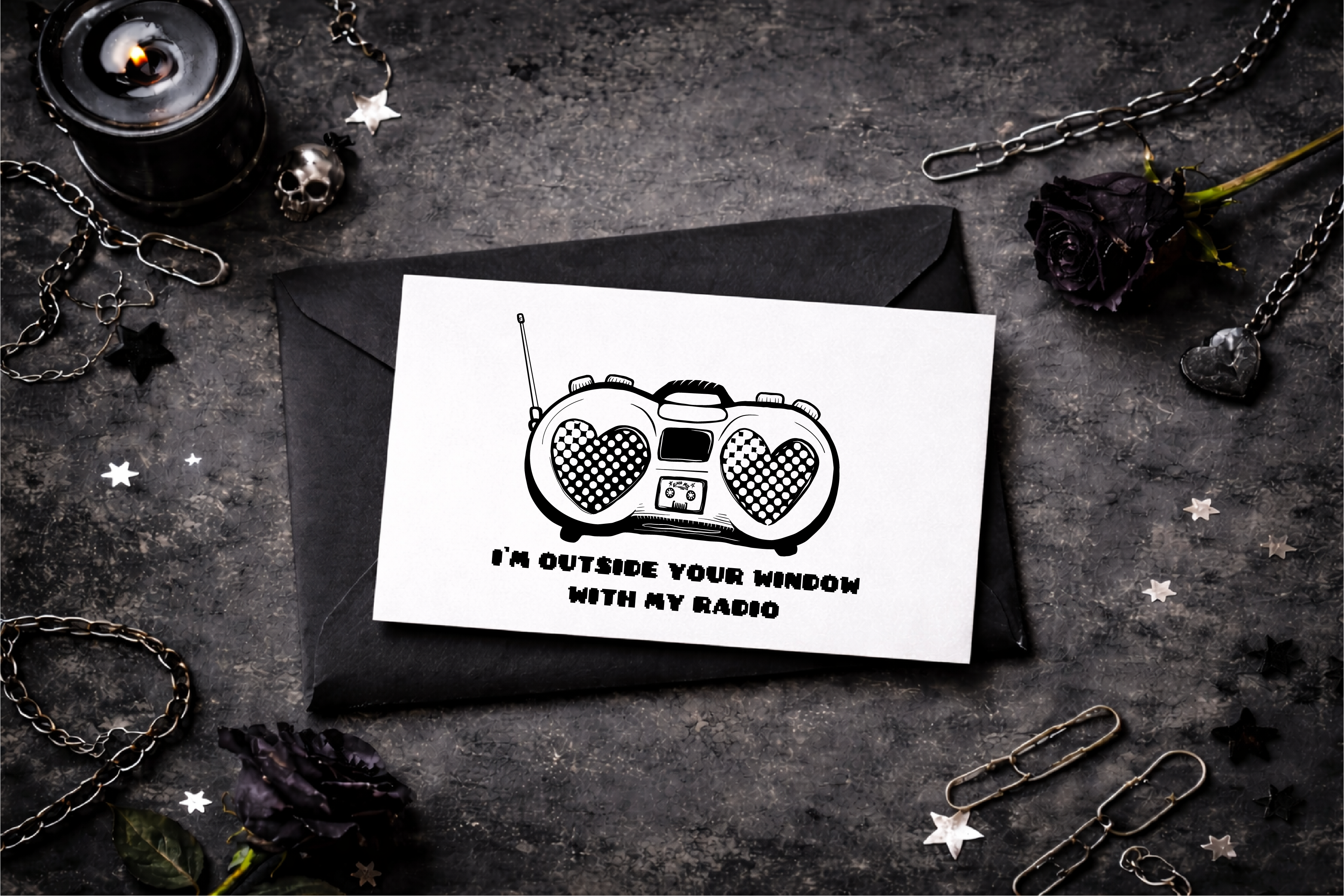 Outside Your Window With My Radio Card