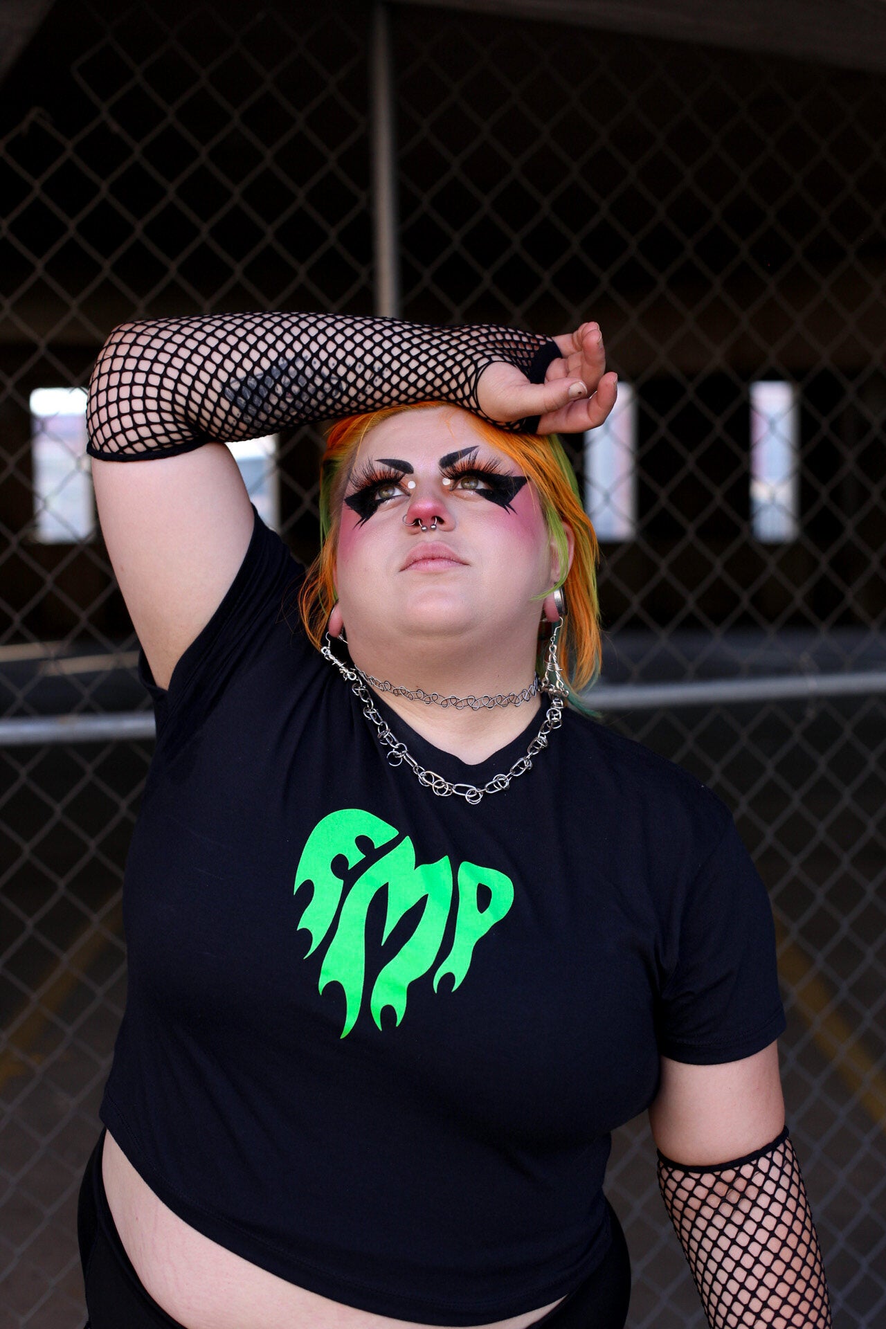 emo fish net Fishnet Gloves